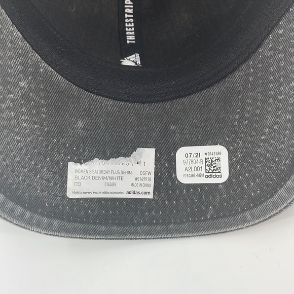 Adidas Saturday Plus Black Denim Hat Aeroready Women's Fit OS - Picture 6 of 6